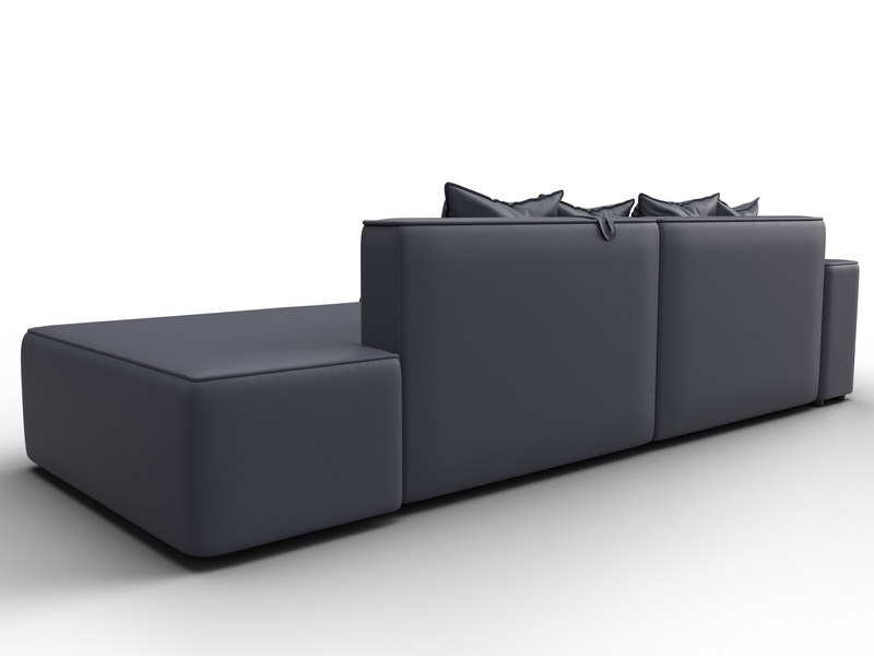 Диван угловой Лига-079 угол левый, Экокожа, GRIFON 15 серый