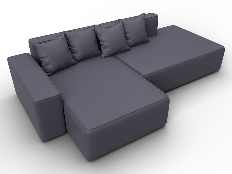 Диван угловой Лига-079 угол левый, Экокожа, GRIFON 15 серый