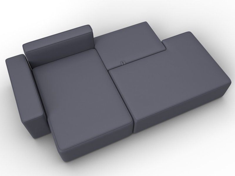 Диван угловой Лига-079 угол левый, Экокожа, GRIFON 15 серый