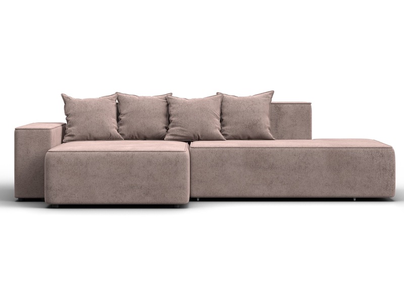 Диван угловой Лига-079 угол левый, Велюр, TOWER 05 бежевый