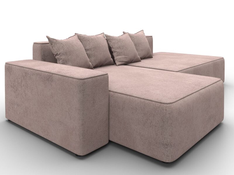 Диван угловой Лига-079 угол левый, Велюр, TOWER 05 бежевый