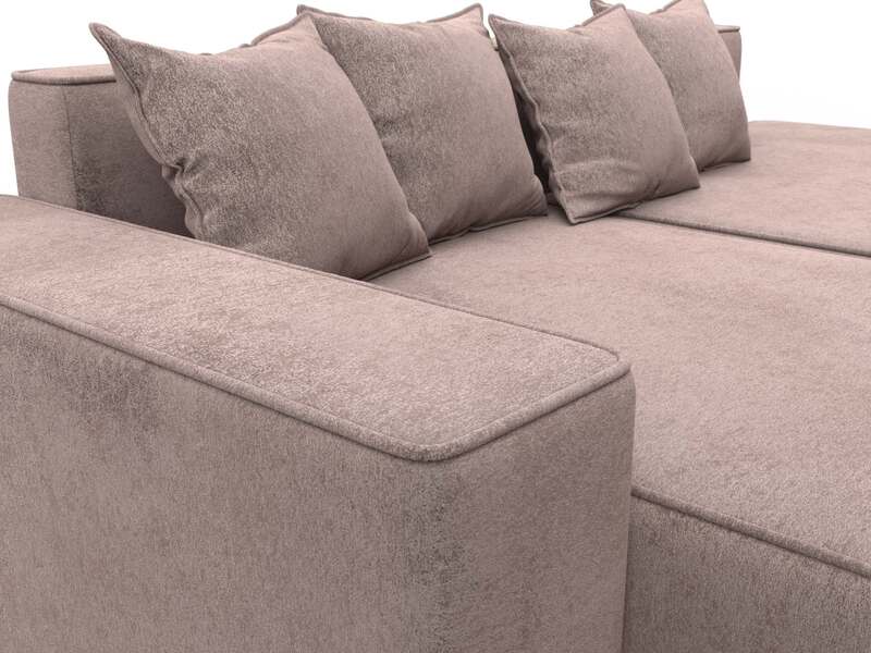 Диван угловой Лига-079 угол левый, Велюр, TOWER 05 бежевый