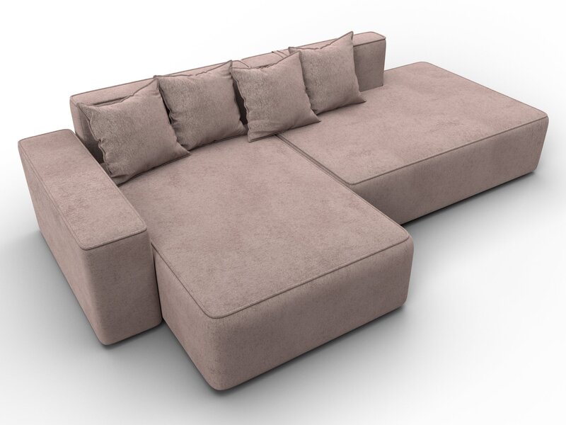 Диван угловой Лига-079 угол левый, Велюр, TOWER 05 бежевый