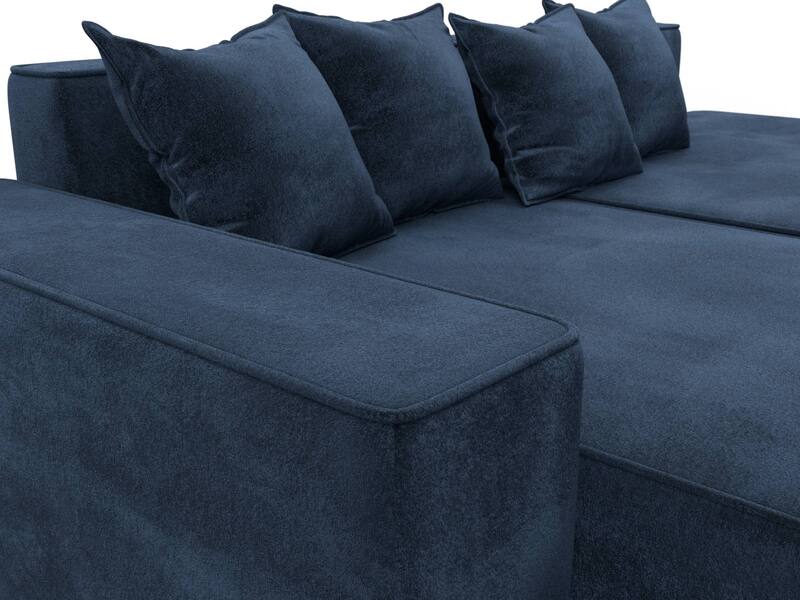 Диван угловой Лига-079 угол левый, Велюр, TOWER 13 синий