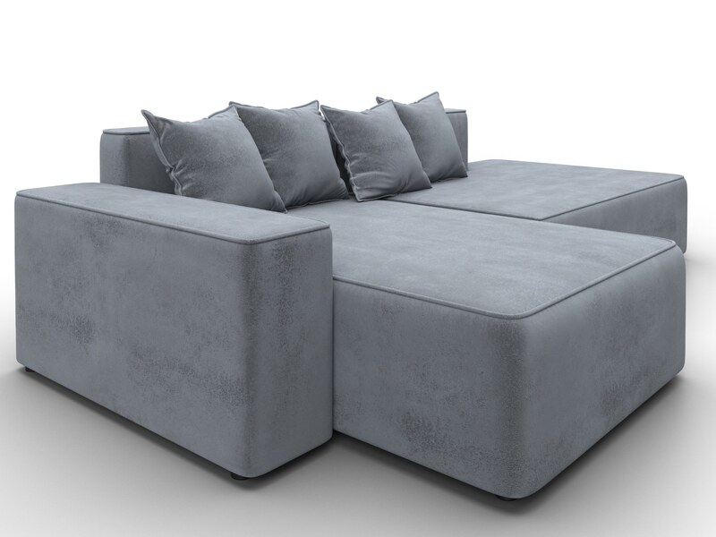 Диван угловой Лига-079 угол левый, Велюр, TOWER 10 серый