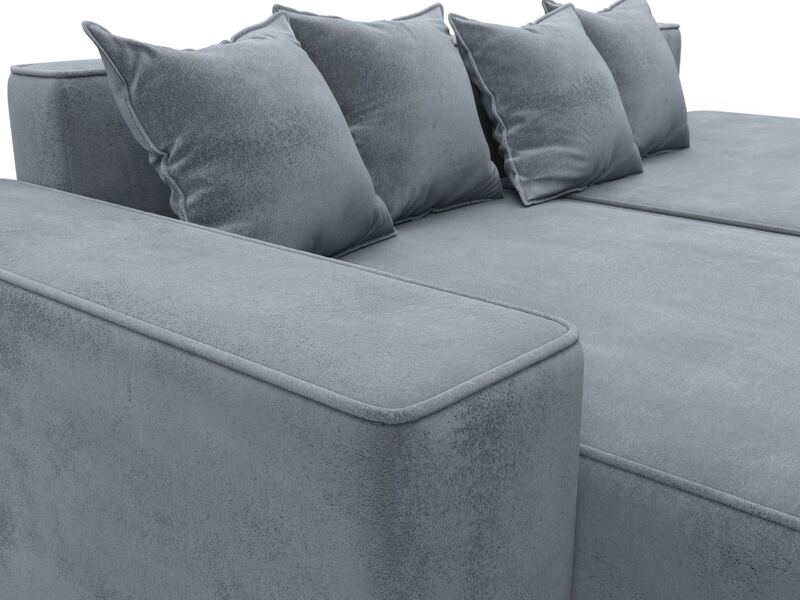 Диван угловой Лига-079 угол левый, Велюр, TOWER 10 серый