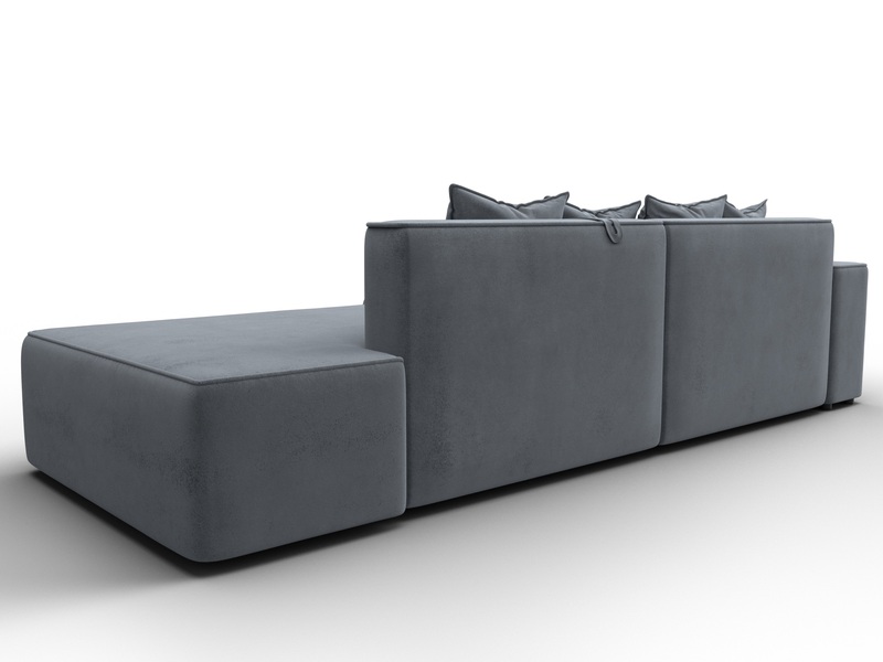 Диван угловой Лига-079 угол левый, Велюр, TOWER 10 серый