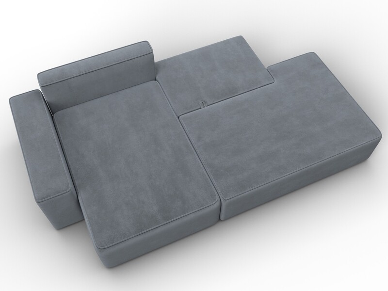 Диван угловой Лига-079 угол левый, Велюр, TOWER 10 серый