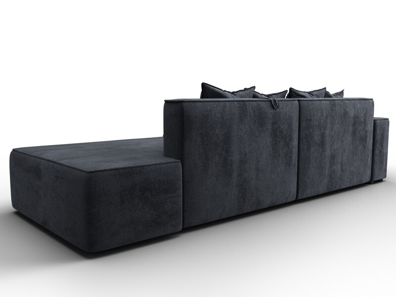 Диван угловой Лига-079 угол левый, Велюр, TOWER 11 темно-серый