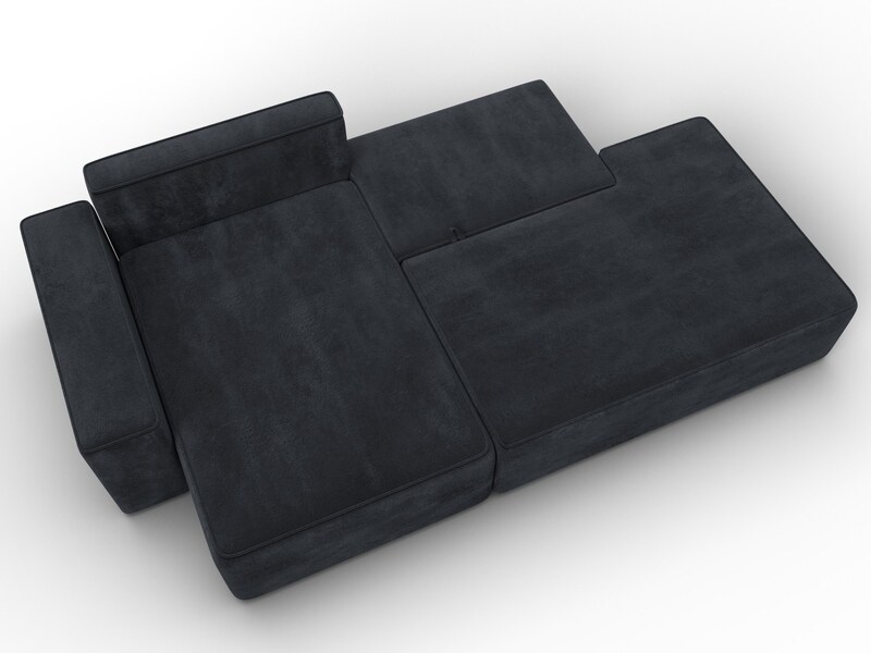 Диван угловой Лига-079 угол левый, Велюр, TOWER 11 темно-серый