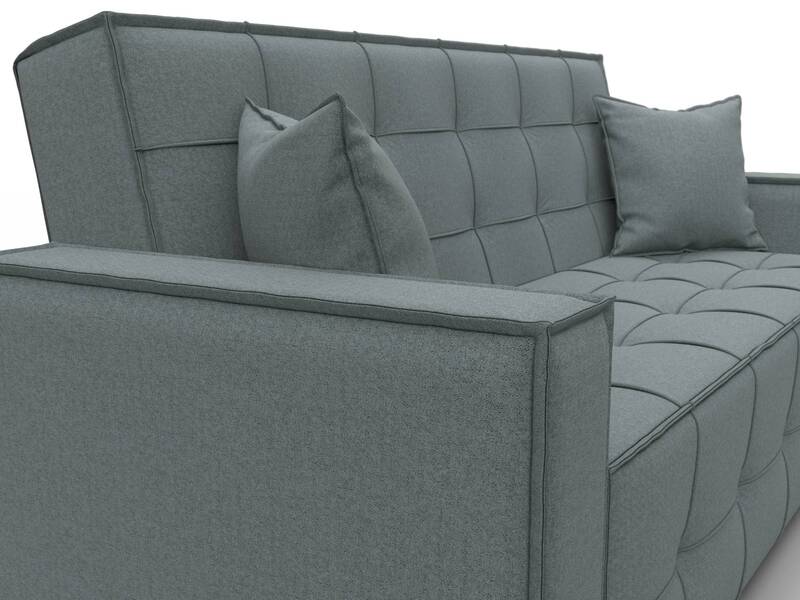 Диван-книжка Лига-067, Рогожка, Амур 07 серый