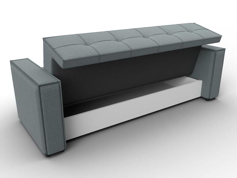 Диван-книжка Лига-067, Рогожка, Амур 07 серый