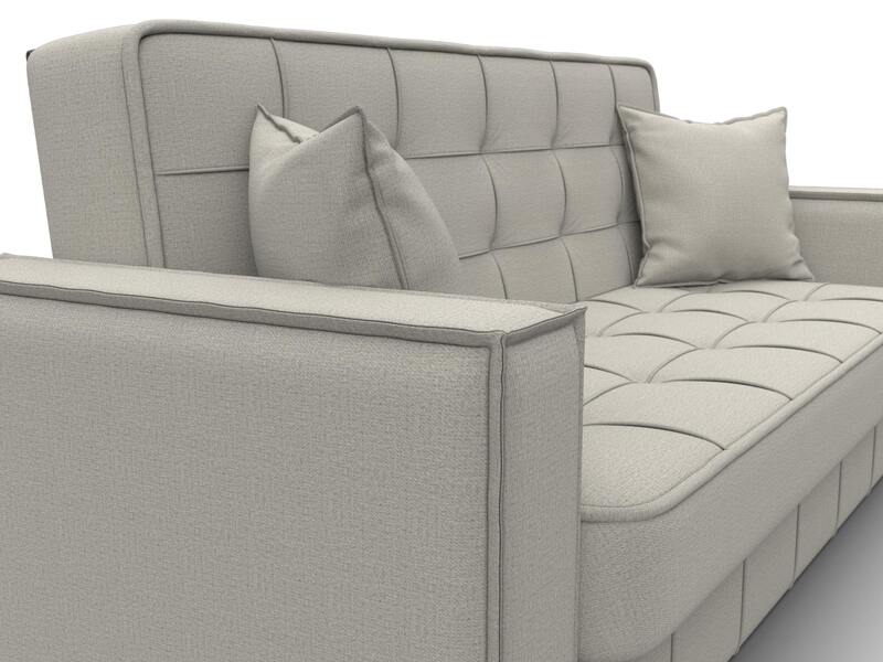 Диван-книжка Лига-068, Рогожка, Амур 02 бежевый