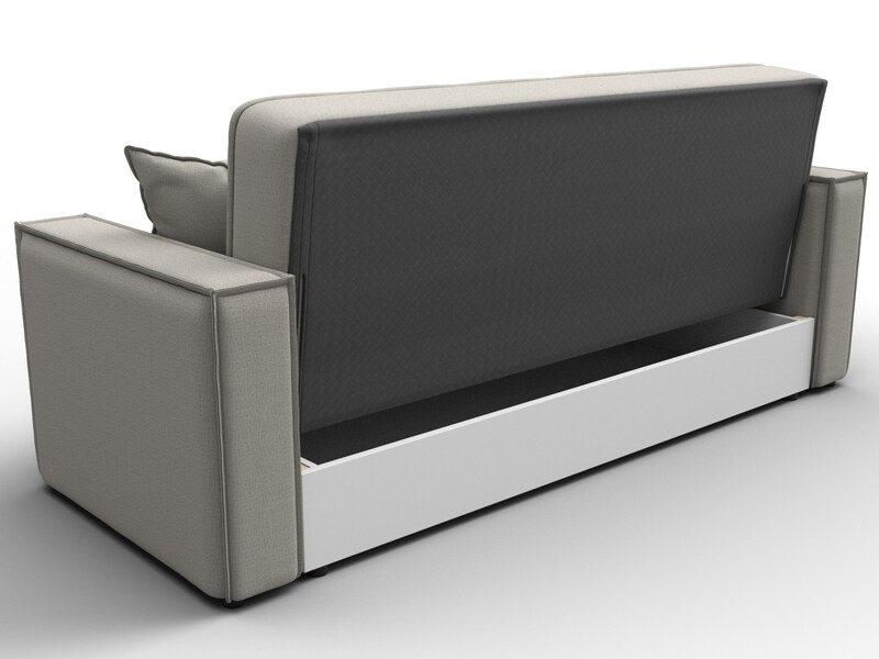 Диван-книжка Лига-068, Рогожка, Амур 02 бежевый