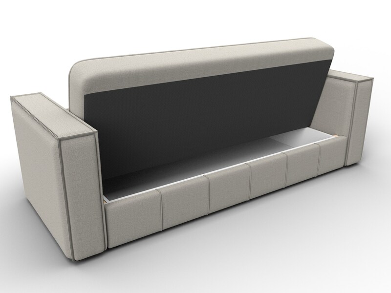 Диван-книжка Лига-068, Рогожка, Амур 02 бежевый