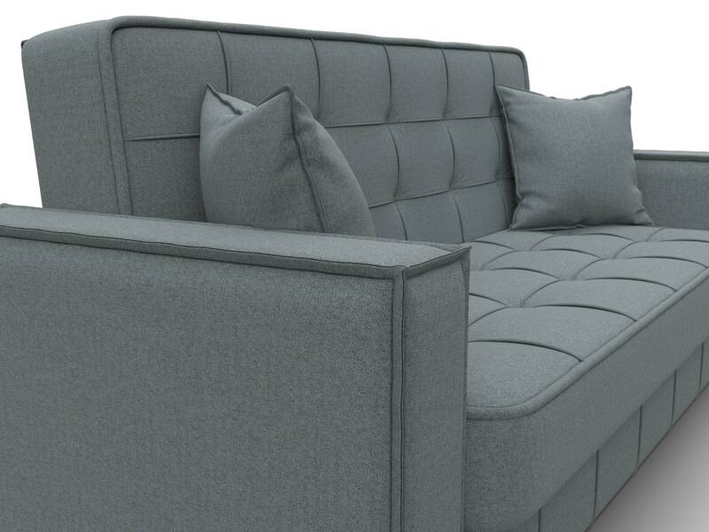 Диван-книжка Лига-068, Рогожка, Амур 07 серый