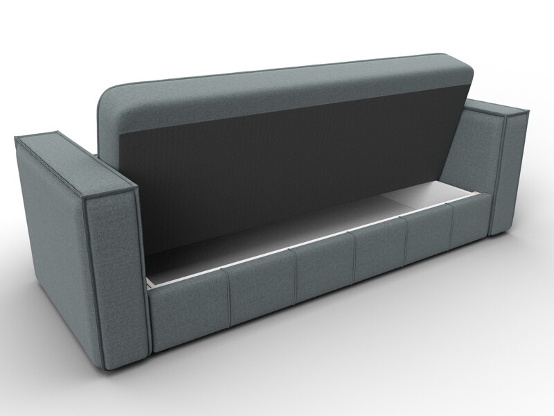 Диван-книжка Лига-068, Рогожка, Амур 07 серый