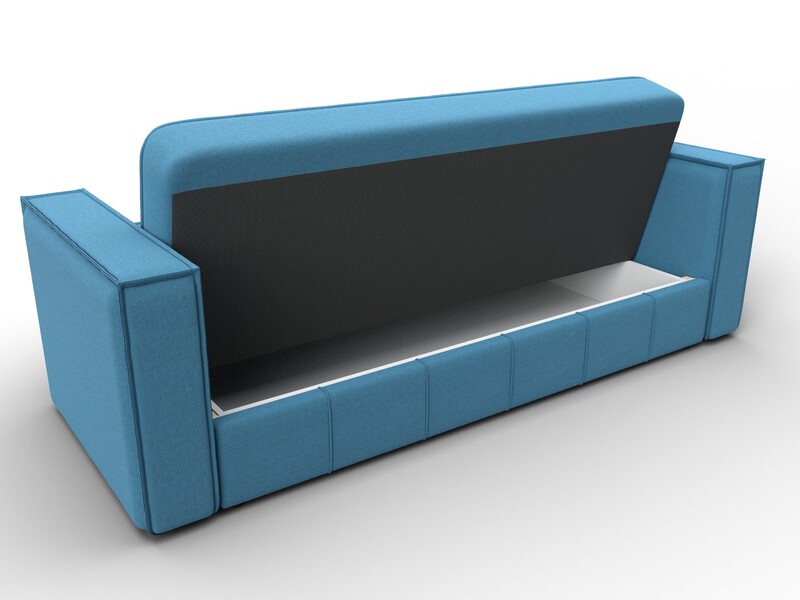 Диван-книжка Лига-068, Рогожка, Амур 10 голубой