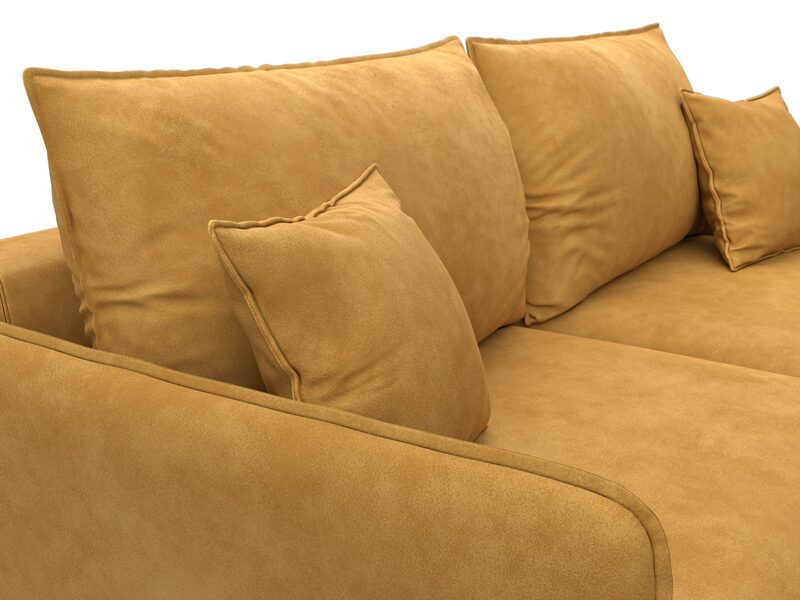 Диван прямой Лига-064 НПБ, Велюр, BRUT 10 желтый