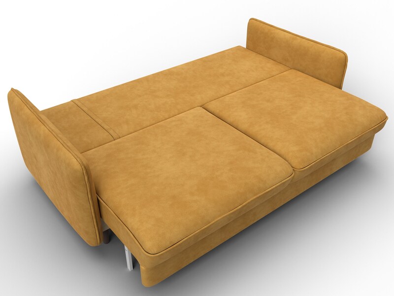 Диван прямой Лига-064 НПБ, Велюр, BRUT 10 желтый