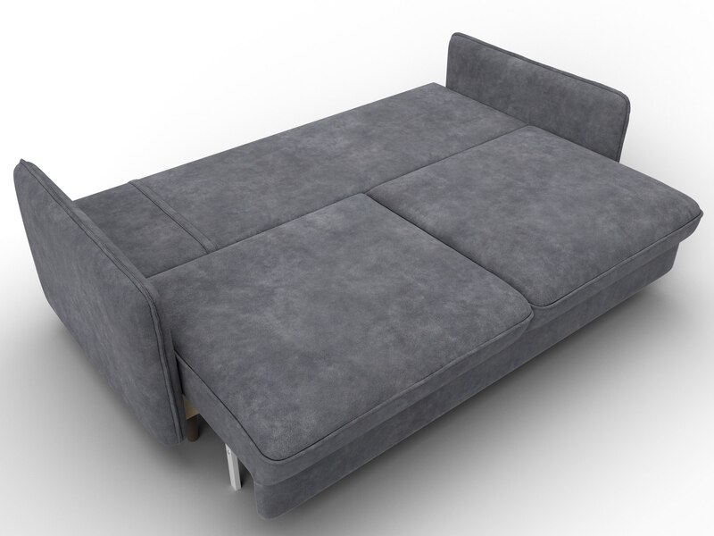 Диван прямой Лига-064 НПБ, Велюр, BRUT 16 темно-серый