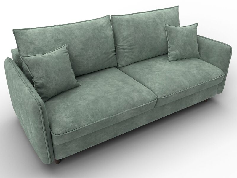 Диван прямой Лига-064 НПБ, Велюр, BRUT 08 зеленый