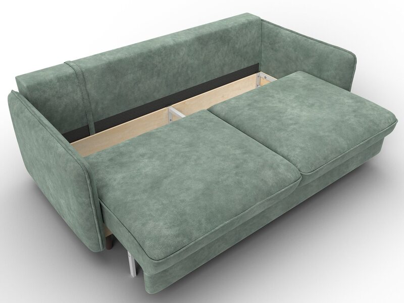 Диван прямой Лига-064 НПБ, Велюр, BRUT 08 зеленый