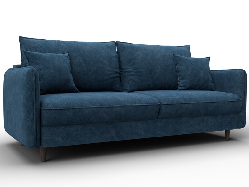 Диван прямой Лига-064 НПБ, Велюр, BRUT 11 синий