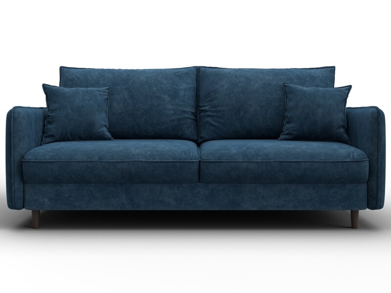 Диван прямой Лига-064 НПБ, Велюр, BRUT 11 синий