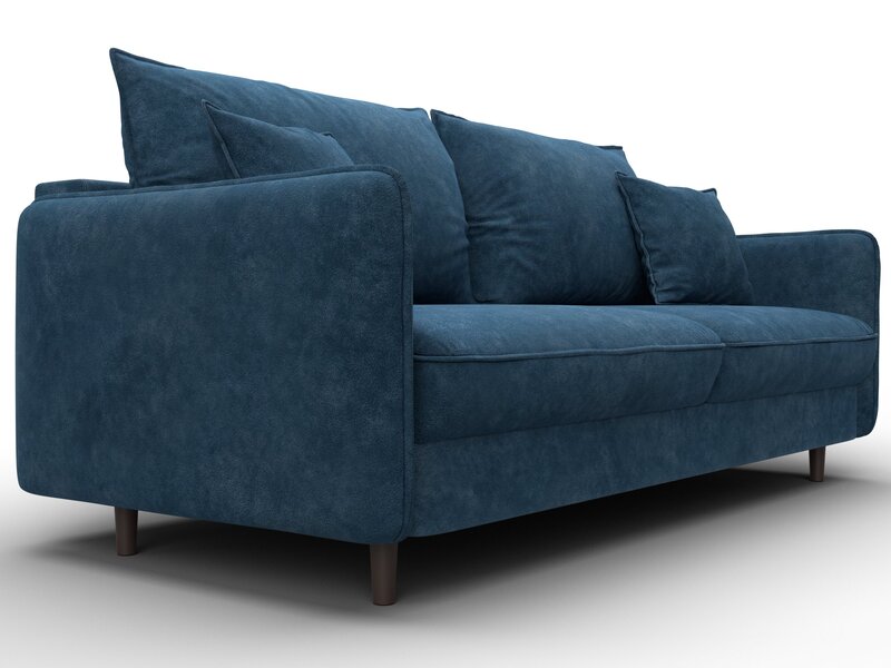 Диван прямой Лига-064 НПБ, Велюр, BRUT 11 синий