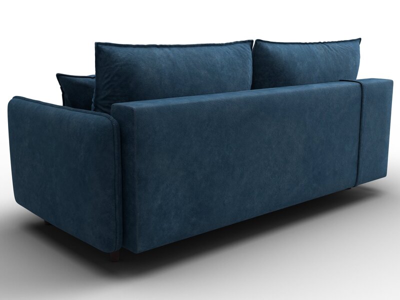 Диван прямой Лига-064 НПБ, Велюр, BRUT 11 синий