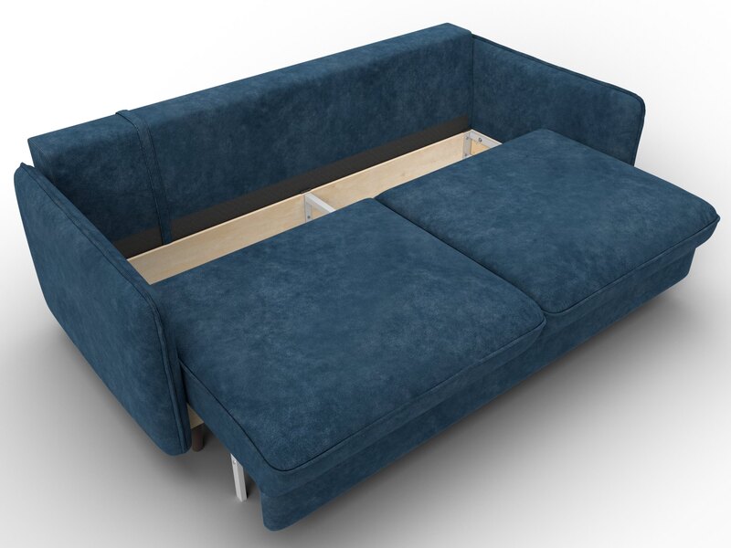 Диван прямой Лига-064 НПБ, Велюр, BRUT 11 синий