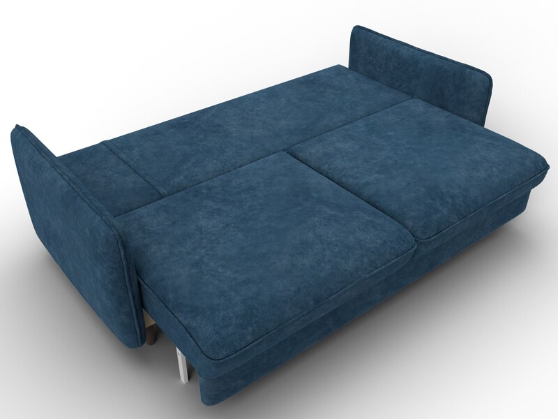 Диван прямой Лига-064 НПБ, Велюр, BRUT 11 синий