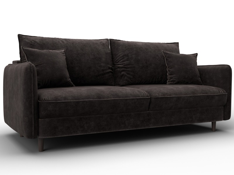 Диван прямой Лига-064 НПБ, Велюр, BRUT 17 коричневый