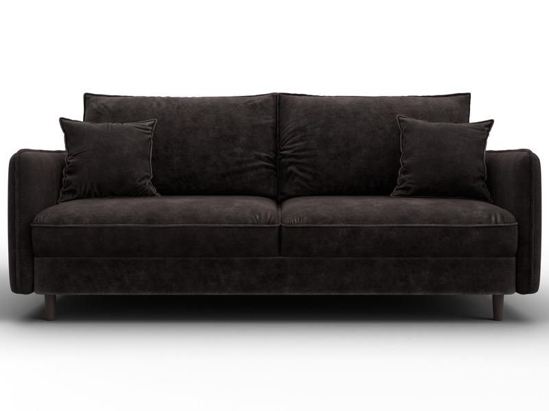 Диван прямой Лига-064 НПБ, Велюр, BRUT 17 коричневый