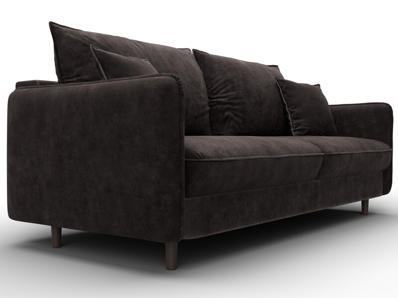 Диван прямой Лига-064 НПБ, Велюр, BRUT 17 коричневый