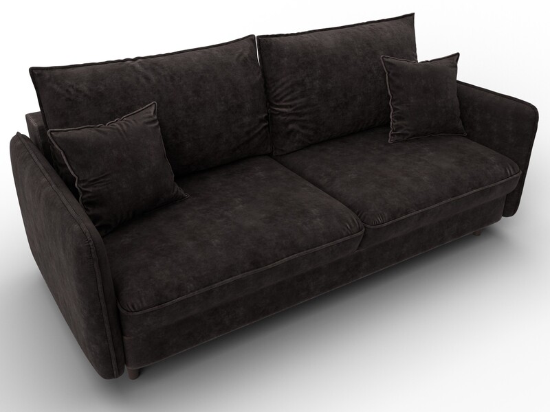 Диван прямой Лига-064 НПБ, Велюр, BRUT 17 коричневый