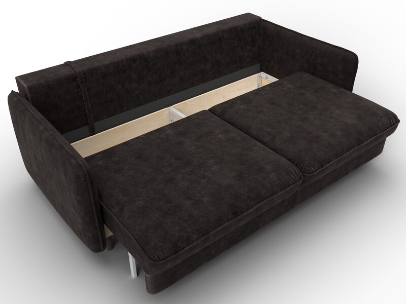 Диван прямой Лига-064 НПБ, Велюр, BRUT 17 коричневый