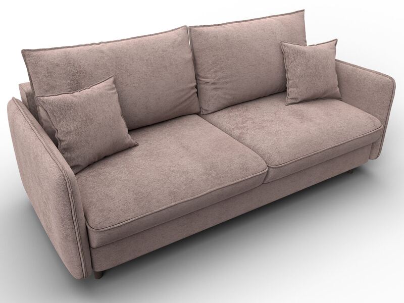 Диван прямой Лига-064 НПБ, Велюр, TOWER 05 бежевый