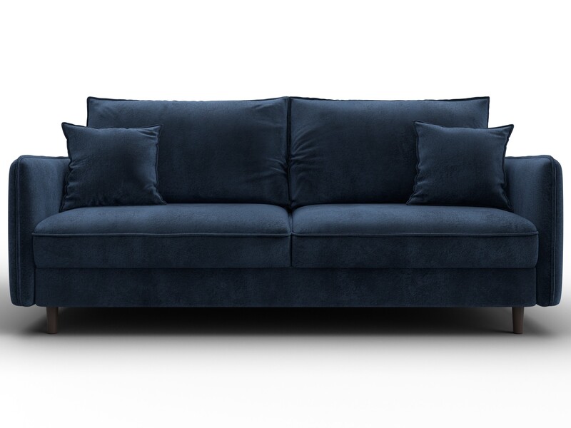 Диван прямой Лига-064 НПБ, Велюр, TOWER 13 синий