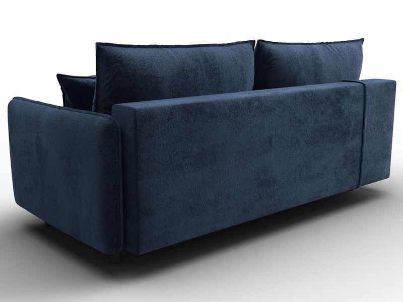 Диван прямой Лига-064 НПБ, Велюр, TOWER 13 синий