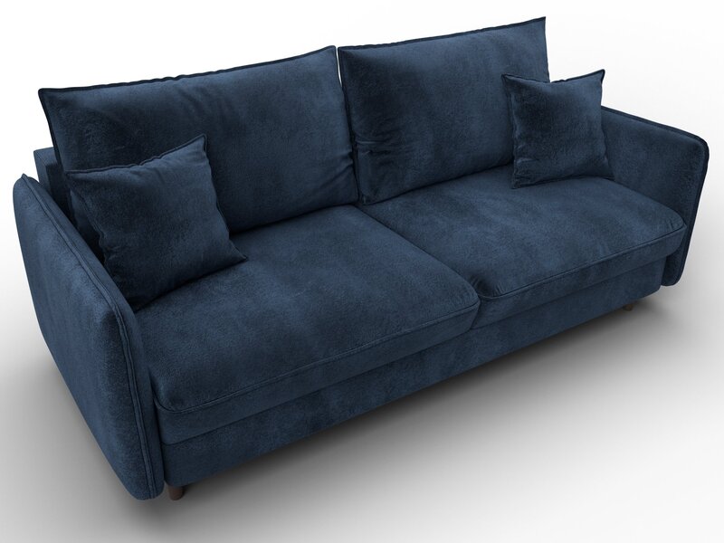 Диван прямой Лига-064 НПБ, Велюр, TOWER 13 синий