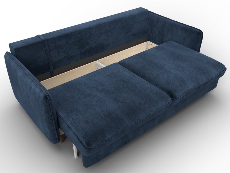 Диван прямой Лига-064 НПБ, Велюр, TOWER 13 синий