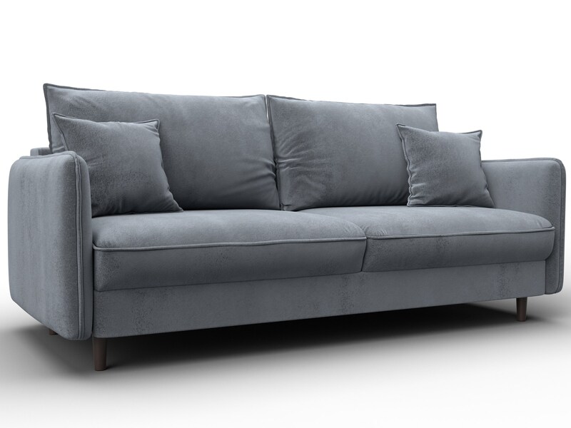 Диван прямой Лига-064 НПБ, Велюр, TOWER 10 серый