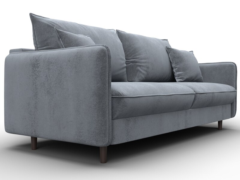 Диван прямой Лига-064 НПБ, Велюр, TOWER 10 серый