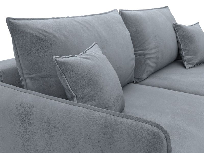 Диван прямой Лига-064 НПБ, Велюр, TOWER 10 серый