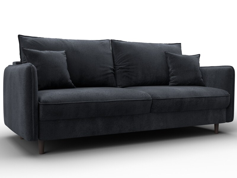 Диван прямой Лига-064 НПБ, Велюр, TOWER 11 темно-серый