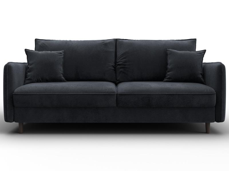 Диван прямой Лига-064 НПБ, Велюр, TOWER 11 темно-серый