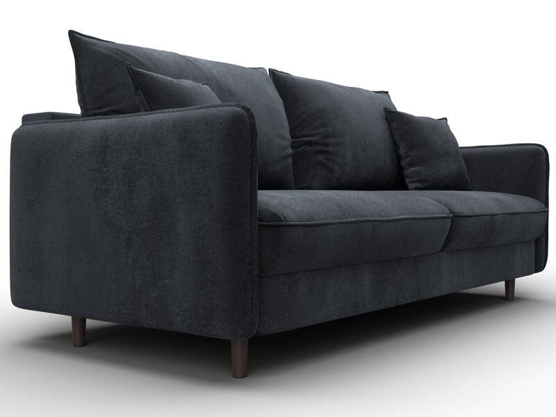 Диван прямой Лига-064 НПБ, Велюр, TOWER 11 темно-серый