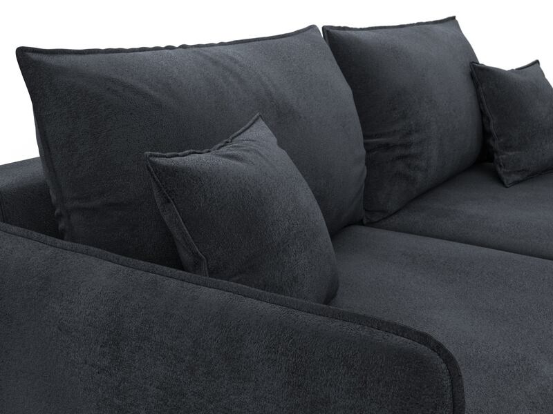 Диван прямой Лига-064 НПБ, Велюр, TOWER 11 темно-серый